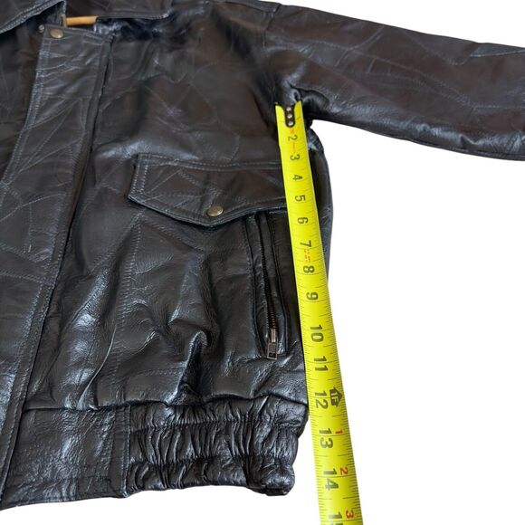 Vintage 90's Flight Path Leather Motorcycle Jacket Small Black - Picture 9 of 16